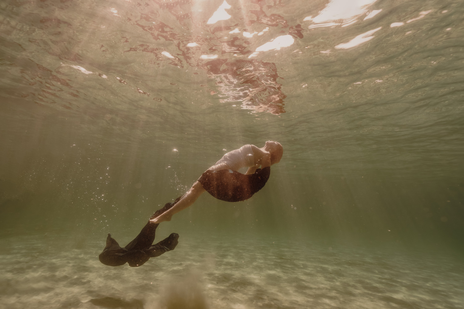 Portrait underwater lumineux en mer à Giens